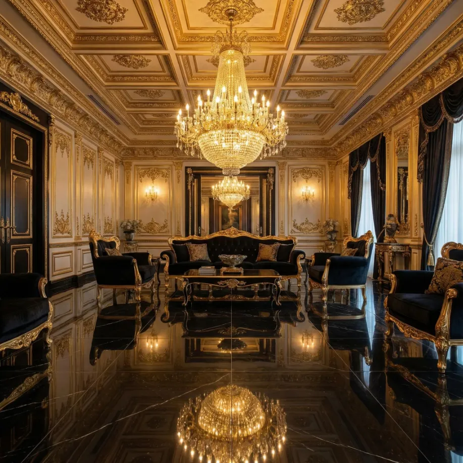 강남쩜오 인테리어 - 블랙&골드 컬러의 고품격 디자인